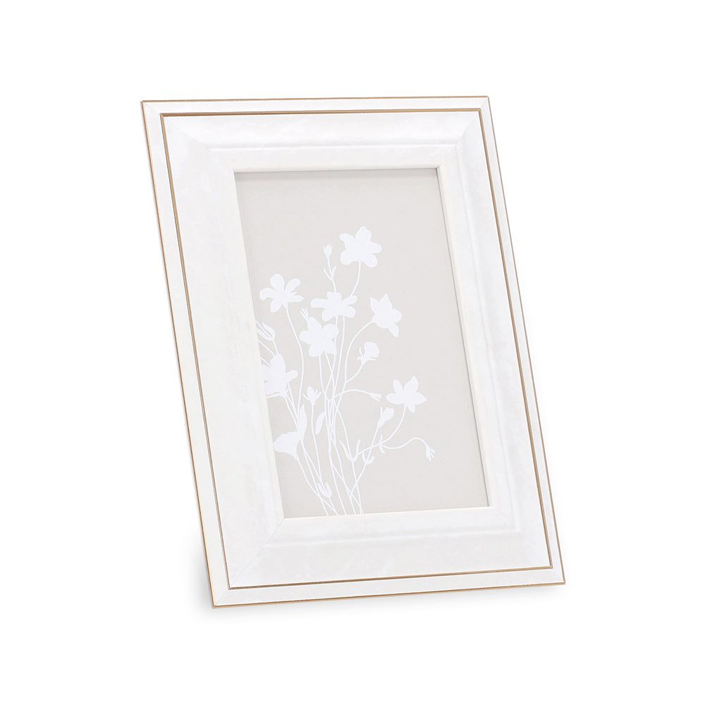 Porta-Retrato Decorativo Branco Perolado