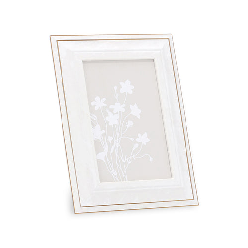 Porta-Retrato Decorativo Branco Perolado