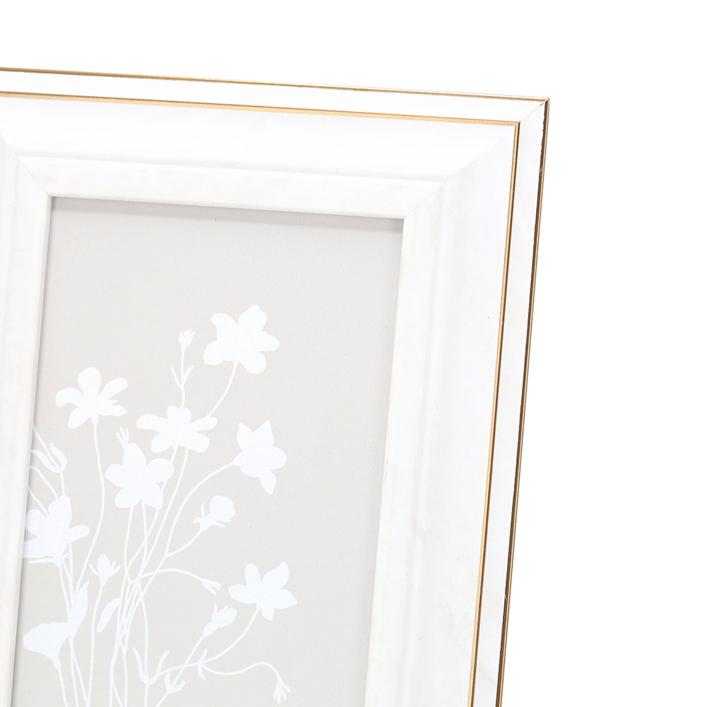 Porta-Retrato Decorativo Branco Perolado