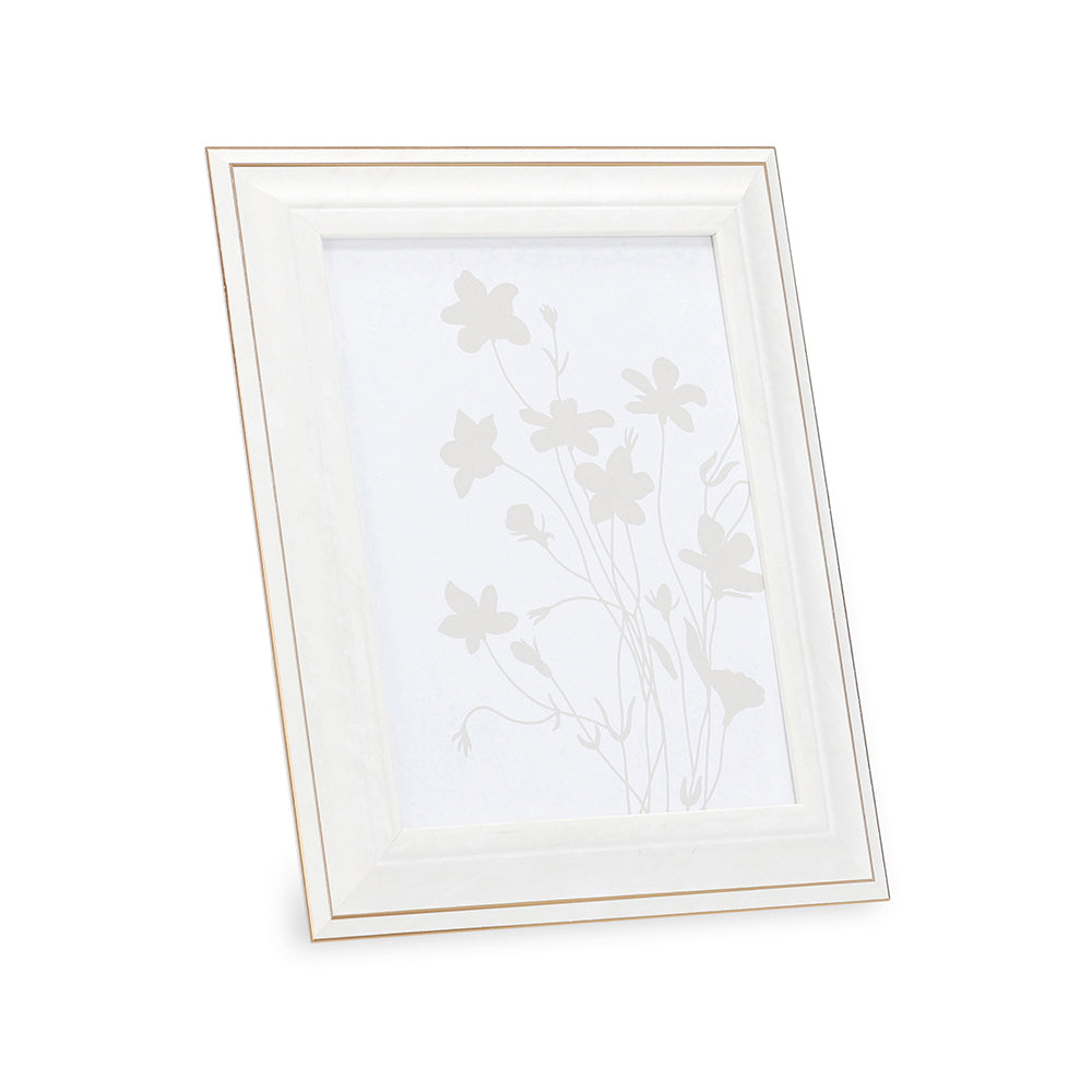 Porta-Retrato Decorativo Branco Perolado