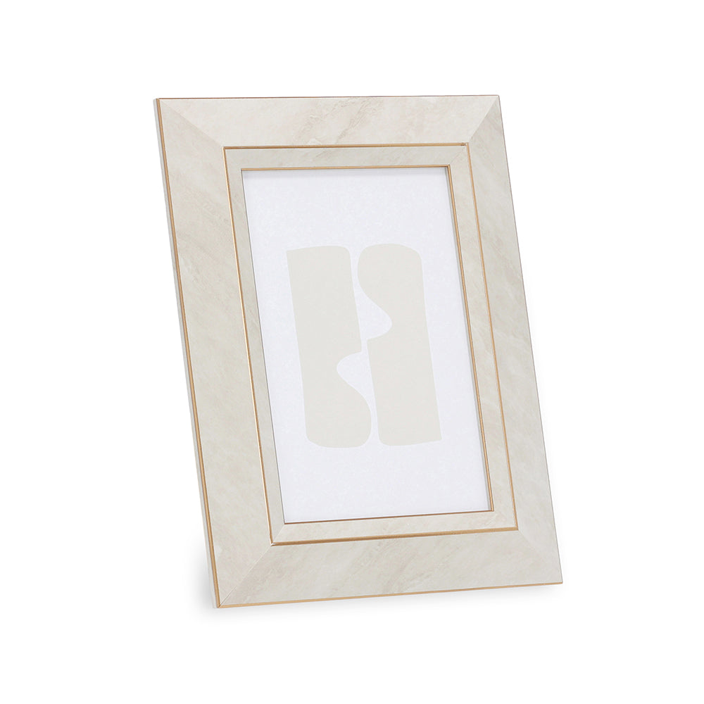 Porta-Retrato Decorativo Poliestireno Mármore com Dourado