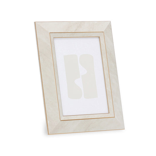 Porta-Retrato Decorativo Poliestireno Mármore com Dourado
