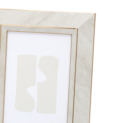 Porta-Retrato Decorativo Poliestireno Mármore com Dourado