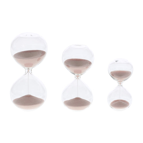 Mini Ampulheta de Vidro Rosé Decorativa