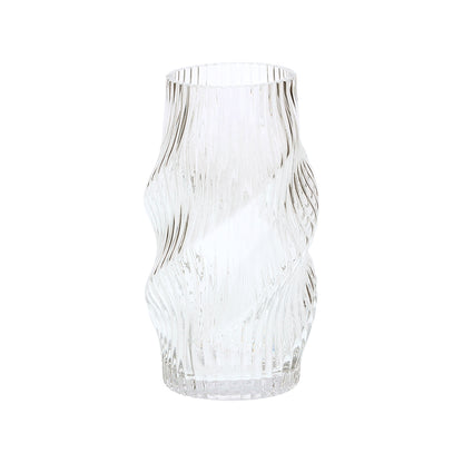 Vaso Decorativo de Vidro Canelado 23cm para Plantas