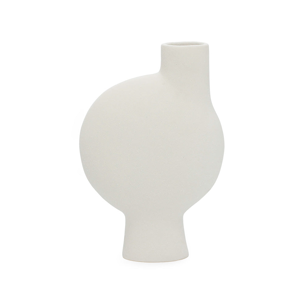 Vaso em Cerâmica Branco Decorativo Atemporal