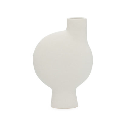 Vaso em Cerâmica Branco Decorativo Atemporal