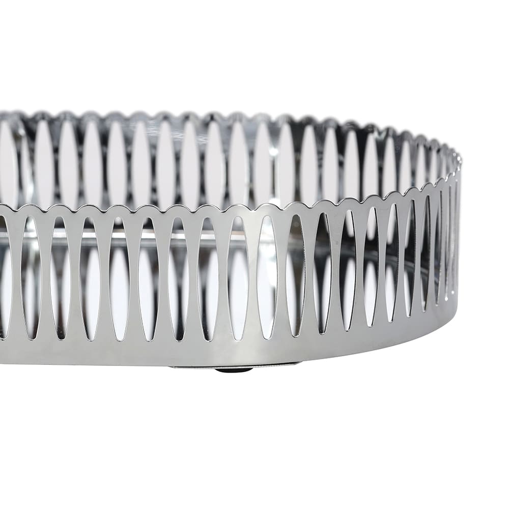 Bandeja Decorativa Oval em Metal Prata M