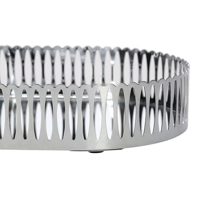 Bandeja Decorativa Oval em Metal Prata M