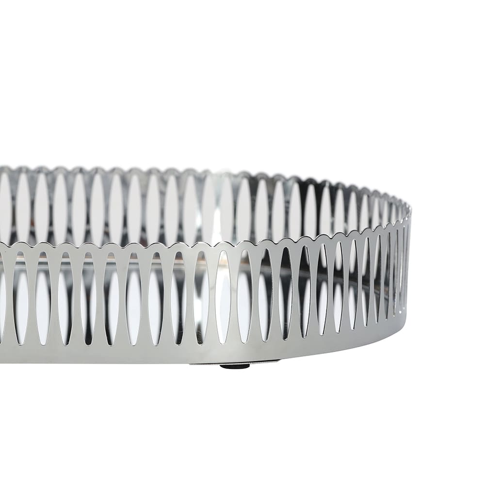 Bandeja Decorativa Oval em Metal Prata G