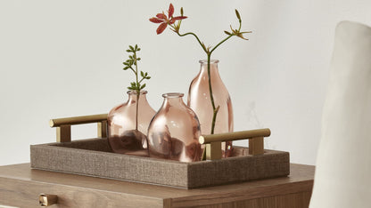Mini Vaso em Vidro Rosé para Flores