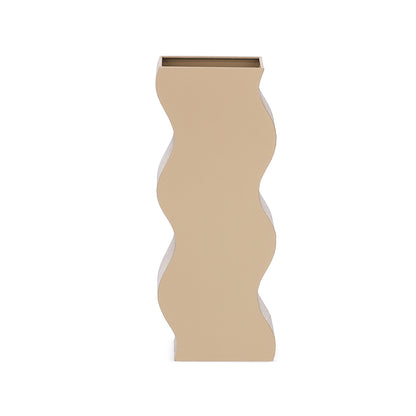 Vaso Decorativo em Metal com Ondas Bege – 40,5 cm