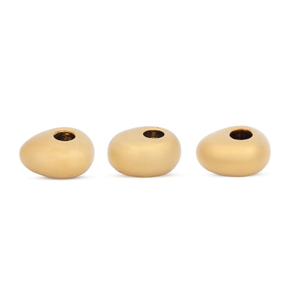 Castiçal em cerâmica Porta-Vela Dourado | Kit com 3 Peças