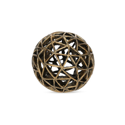 Escultura Esfera Decorativa 10cm Ouro Velho