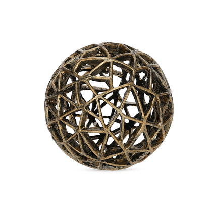 Escultura Esfera Decorativa 14cm Ouro Velho