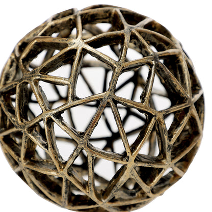 Escultura Esfera Decorativa 14cm Ouro Velho
