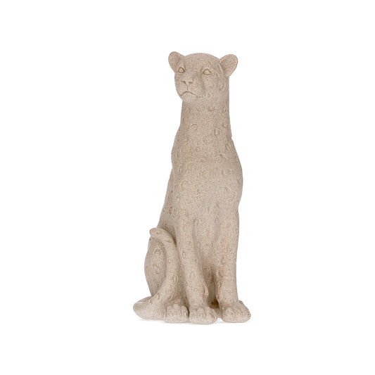 Escultura Leopardo Decorativo para Sala e Escritório 33,5cm