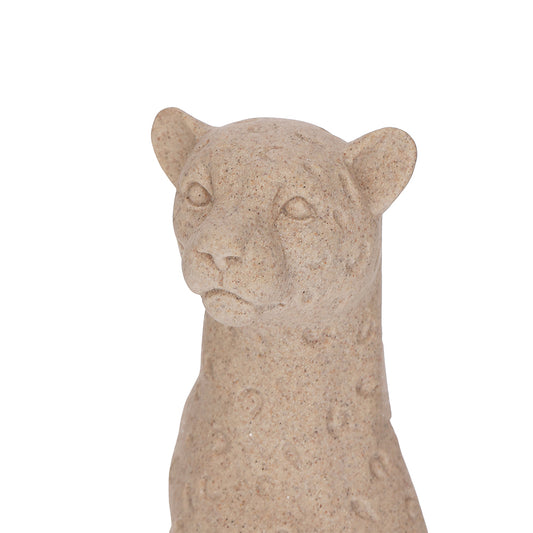 Escultura Leopardo Decorativo para Sala e Escritório 33,5cm