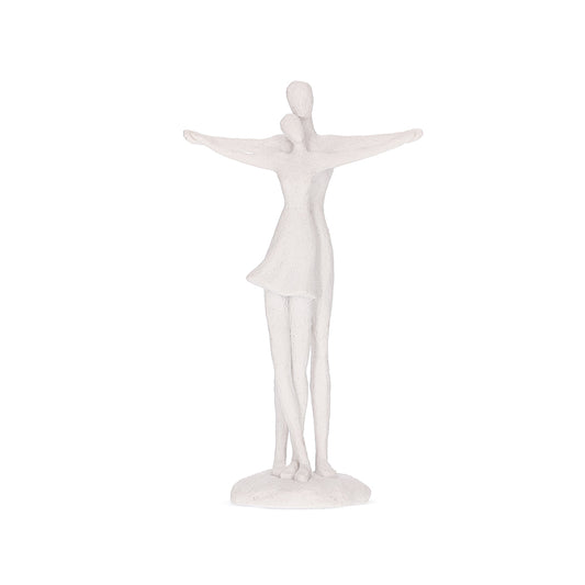 Escultura Decorativa Casal Branca Arte Afetiva