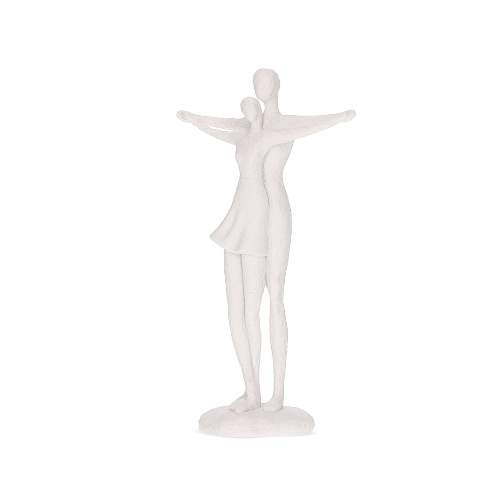 Escultura Decorativa Casal Branca Arte Afetiva