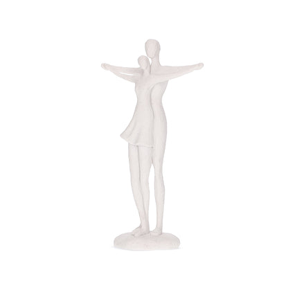 Escultura Decorativa Casal Branca Arte Afetiva