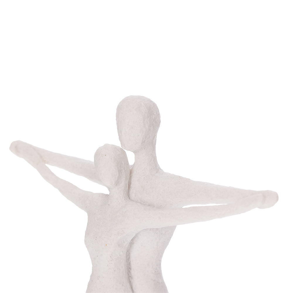 Escultura Decorativa Casal Branca Arte Afetiva
