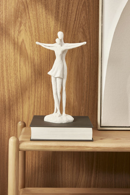 Escultura Decorativa Casal Branca Arte Afetiva
