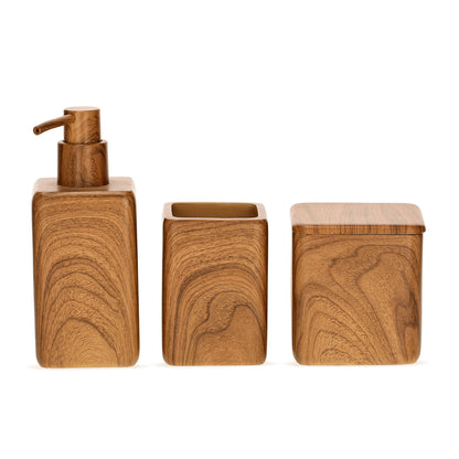 Conjunto Banheiro em Polirresina Estilo Madeira