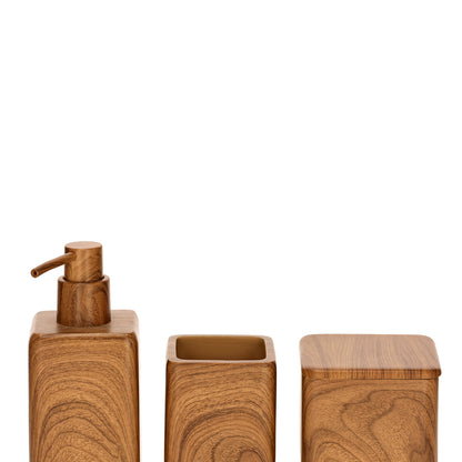 Conjunto Banheiro em Polirresina Estilo Madeira