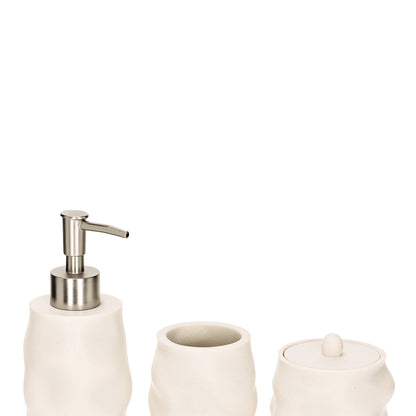 Kit Banheiro Branco Sabonete, Porta Escova e Pote