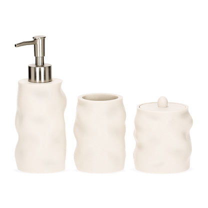 Kit Banheiro Branco Sabonete, Porta Escova e Pote