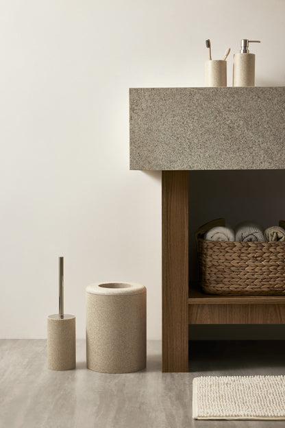 Copo Porta Escova Bege para Banheiro e Lavabo | Terra Suave