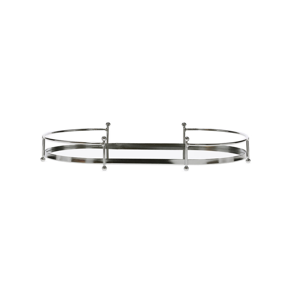 Bandeja Espelhada em Metal Decorativo Moderno e Funcional Média