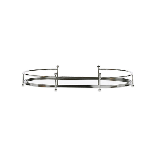 Bandeja Espelhada em Metal Decorativo Moderno e Funcional Média