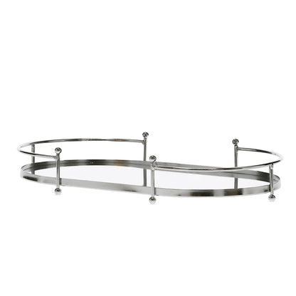 Bandeja Espelhada em Metal Decorativo Moderno e Funcional Média