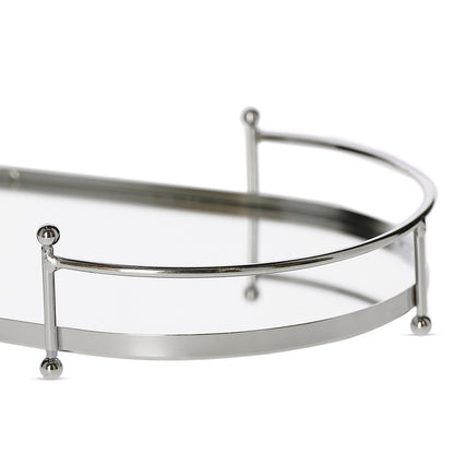 Bandeja Espelhada em Metal Decorativo Moderno e Funcional Média