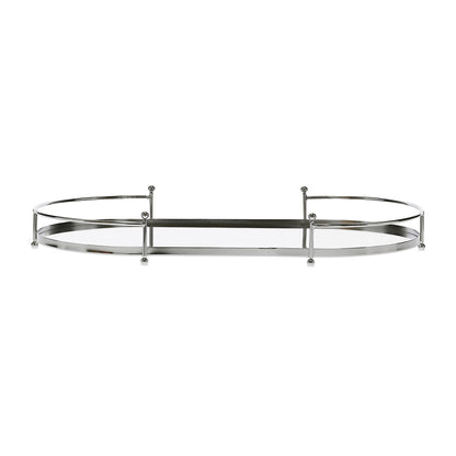 Bandeja Espelhada em Metal Decorativo Moderno e Funcional Grande