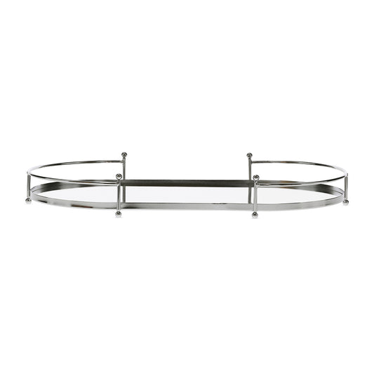 Bandeja Espelhada em Metal Decorativo Moderno e Funcional Grande