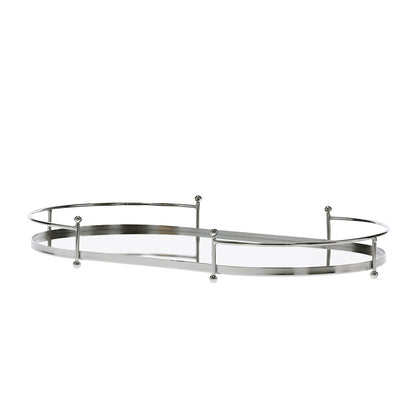 Bandeja Espelhada em Metal Decorativo Moderno e Funcional Grande