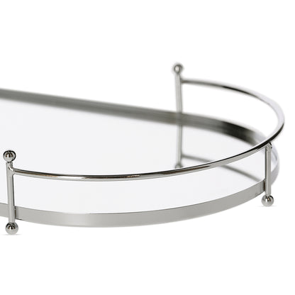 Bandeja Espelhada em Metal Decorativo Moderno e Funcional Grande