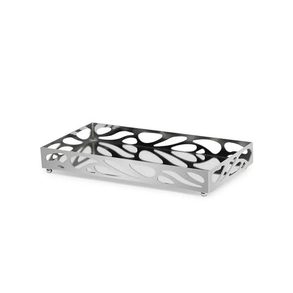 Bandeja Decorativa Espelhada em Metal Prata M