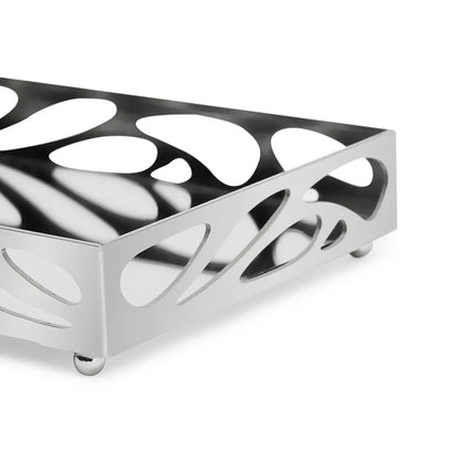 Bandeja Decorativa Espelhada em Metal Prata M