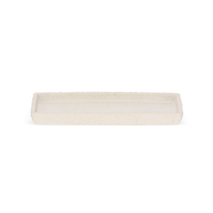 Bandeja Decorativa 24cm Branco Rústico para Banheiro e Lavabo
