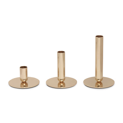 Castiçal Porta-Vela em Metal Dourado para Mesa