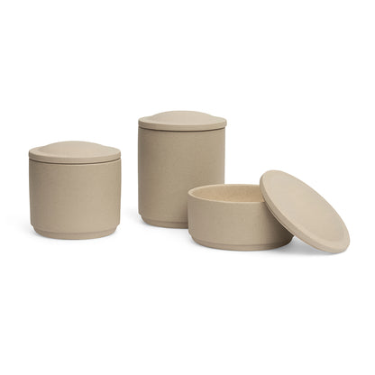 Kit 3 Potes Decorativos com Tampa Rosé Organização