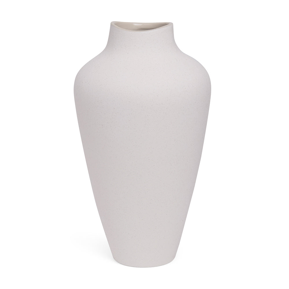 Vaso em Cerâmica Branco Alto 38cm Design