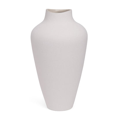 Vaso em Cerâmica Branco Alto 38cm Design