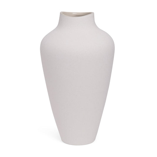 Vaso em Cerâmica Branco Alto 38cm Design