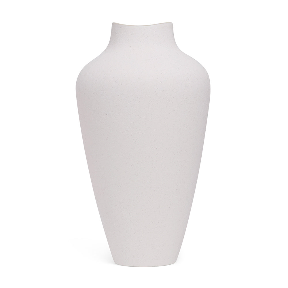 Vaso em Cerâmica Branco Alto 38cm Design
