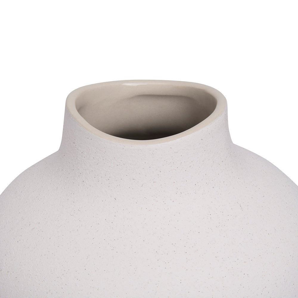 Vaso em Cerâmica Branco Alto 38cm Design